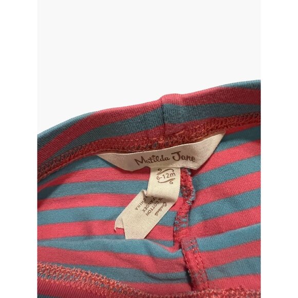 Matilda Jane Leggings Pink Blue Stripe Infant Girls Size 6-12 months Like New co - Picture 3 of 3